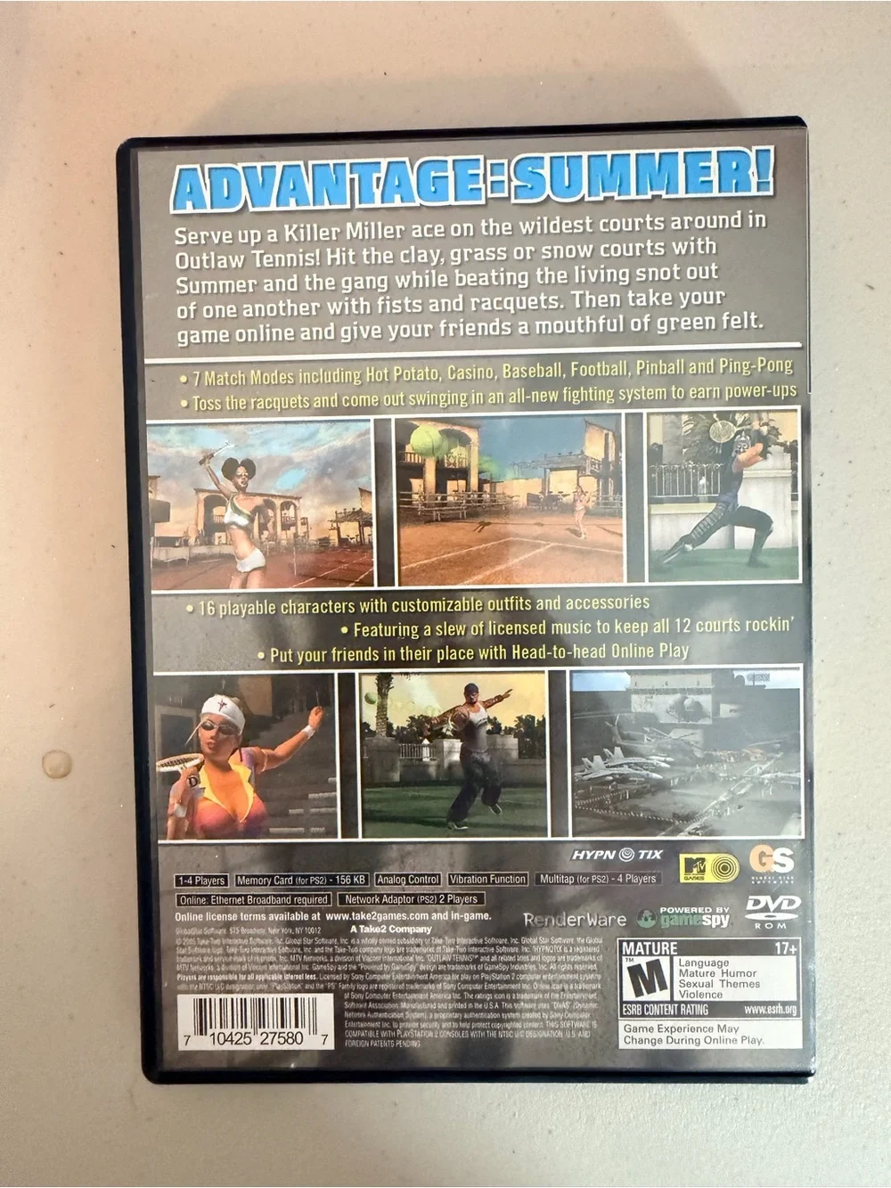 PlayStation 2 Game, Outlaw Tennis